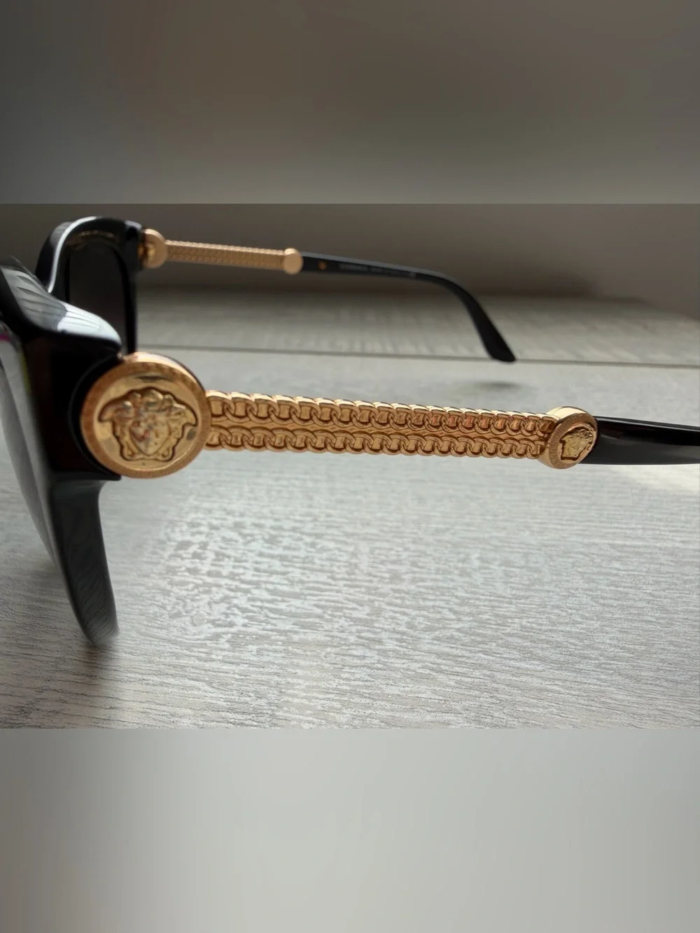 Versace Black Cat-Eye Sunglasses with Gradient Lenses